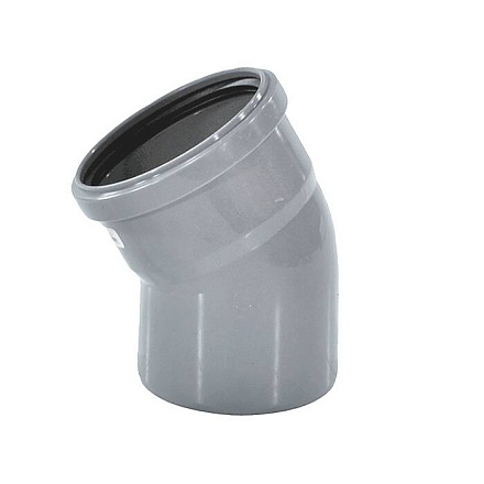 Отвод PP-H сер б/н Дн40х45гр в/к РосТурПласт 36405