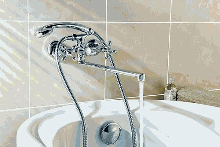 смеситель ванна LEMARK Vista с плоским поворотным изливом 300мм, хром LM7651C