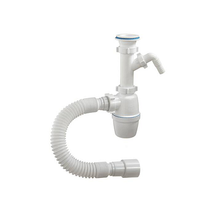 Сифон мойки бут 1 1/2"x40 гофр 40х40/50 отв пласт/сет Орио А-70059