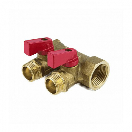 Коллектор лат шар/к красн 3/4" м/р 3в 1/2" н/р 35мм Aquasfera 9026-02