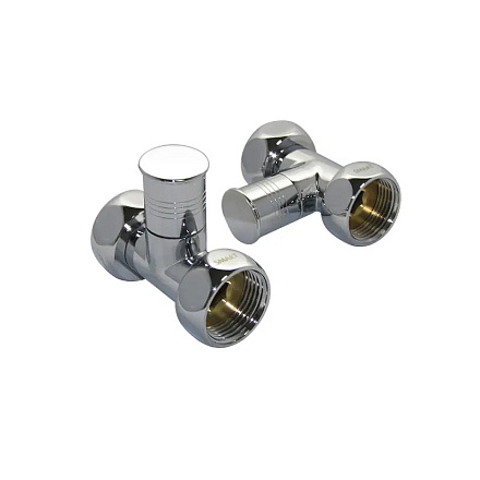 вентиль прямой колпак для полотенцесушителя хром, 1" х 1" г/г (пара) SG