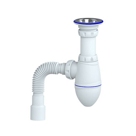 Сифон умыв бут 1 1/4"x32 гофр 32х32/40 нерж/сет Unicorn M220