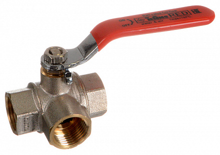 кран шаровой TeRma RED 3/4" Т-обр. трехходовой ручка 31059