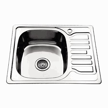 мойка нерж.врез. LEDEME 580*480*180 (0, 8мм) выпуск 3 1/2" левая чаша ДЕКОР L65848-L