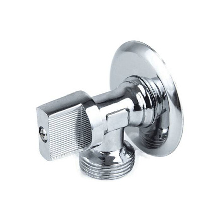 Кран шаровой латунь бытовой хром 1044 G1/2"х3/4" Ру10 НР переходной бабочка с отражателем Aquasfera 