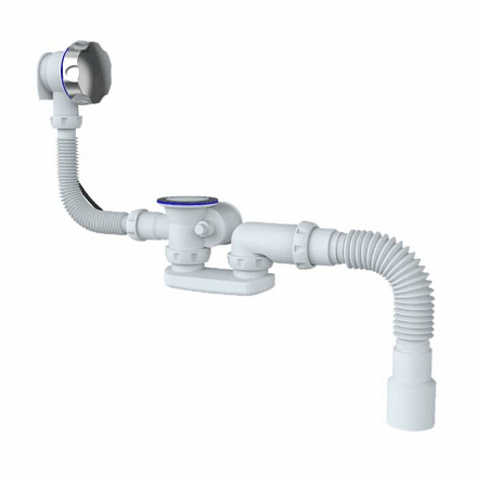Сифон д/ванны плоск полуавт 1 1/2"x40 гофр 40х40/50 Unicorn S102
