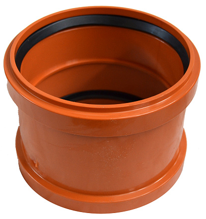 муфта наруж. ПВХ двухраструб. 160 СИНИКОН