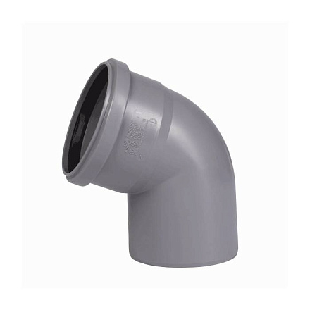 Отвод PP-H сер б/н Дн110х67гр в/к HTB Ostendorf 115130