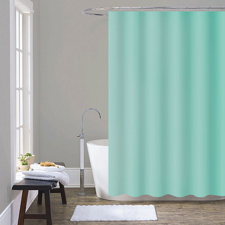 шторка для ванны PEVA однотонная 180х200см мятная MZ-404