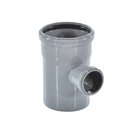 Тройник PP-H сер б/н Дн50х40х87гр перех в/к РосТурПласт 36568