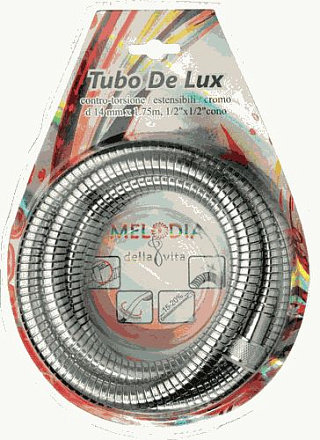 шланг д/душа MELODIA Люкс растягивающийся антискрут  L175см 1/2"*1/2" нерж. d14мм 2й зажим MKP34425B