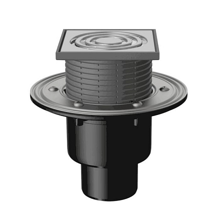 Трап рег верт/вып сух/затв Дн50/75/110 нерж/реш 125х125 T 310.1 SNsP Fachmann 04.020