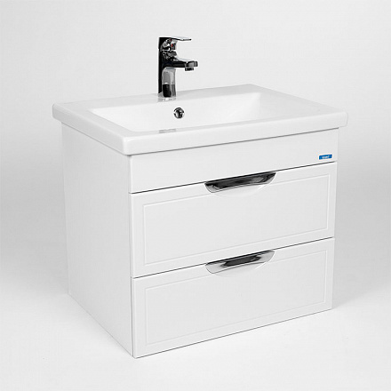 тумба Лима (COMO 60/Адриана 60) 2 ящика подвесная, белая 43х56х50 без умывальника