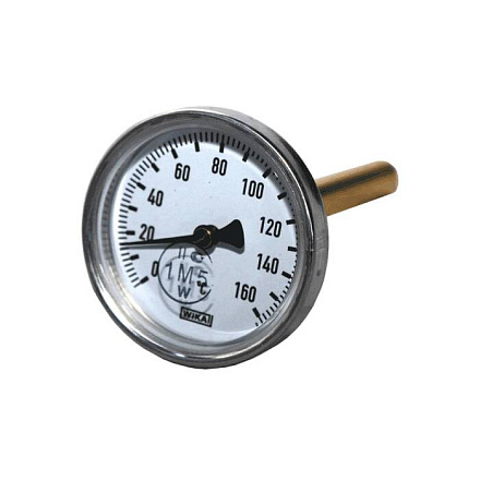 Термометр биметалл A50.10 160С Дк63 L=100 G1/2" осев Wika 3905853
