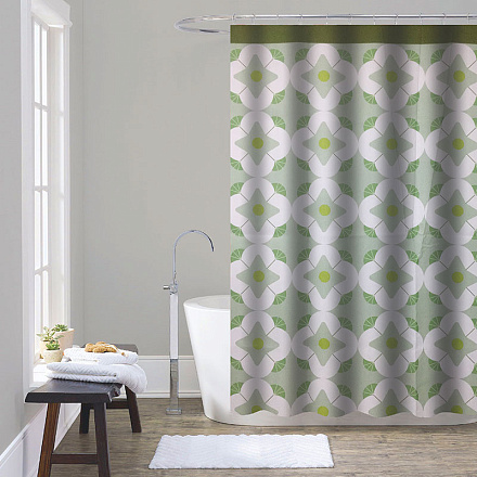 шторка д/в тканевая 180х200см "Оливковая фантазия" MZ-157