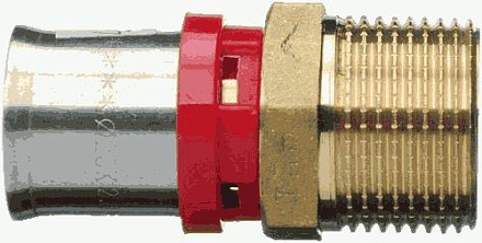 пресс соединитель 20*3/4" с нар.резьбой красн.кольцо TRm 02017