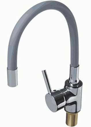 смеситель кухня Expromt Kitchen/Кухня Про картридж 40мм, гиб.изл., gray Ex125.4-11 лат.(б/подв)