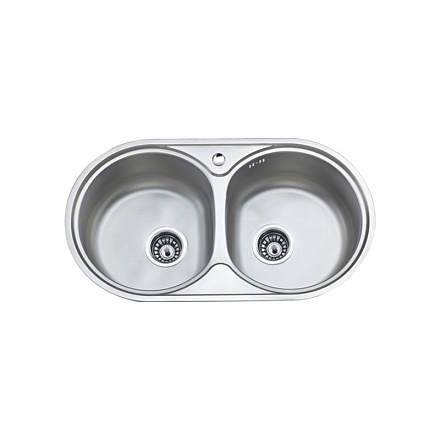 мойка нерж.врез. LEDEME 790*440*180 (0, 8мм) выпуск 3 1/2" ДВОЙНАЯ ДЕКОР L67944B