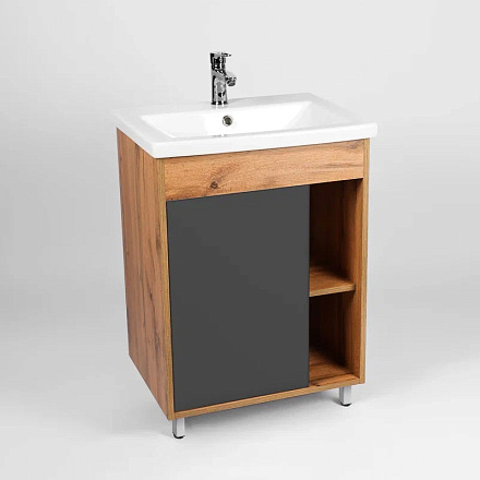 тумба Бостон (COMO 50) 1 дверь, графит 38х46х82 без умывальника