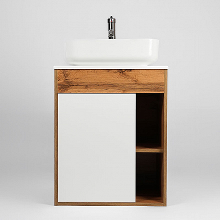 тумба Бостон 1 дверь со столешницей L65 подвесная 50х65, 5х63, 6 без умывальника