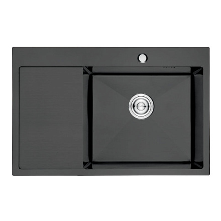 кухонная мойка премиум 780*510 (3 мм) глубина 22см. н/сталь, чаша справа, графит (K37851B-R) Gerhans