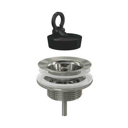 Выпуск умыв 1 1/4" нерж с пробкой нерж/сетка Alca A439