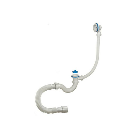 Сифон д/ванны труб проб 1 1/2"x40 гофр 40х40/50 пласт/сетка Орио А-70089