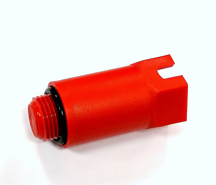 Заглушка длинная 1/2 пластик, красная /строго по 10 штук/