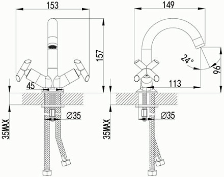 смеситель умывальник LEMARK Practica с поворотным изливом, хром LM7507C