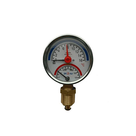 Термоманометр рад МД04 160С 0-1,6МПа Дк80 G1/4" в/к перех G1/2" L=40мм ЭКОМЕРА