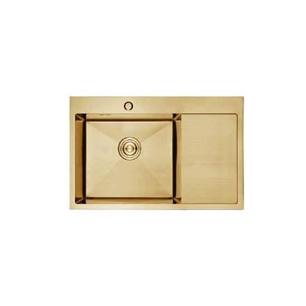 кухонная мойка премиум 780*510 (3 мм) глубина 22см. н/сталь, чаша слева, золото (K37851G-L) Gerhans