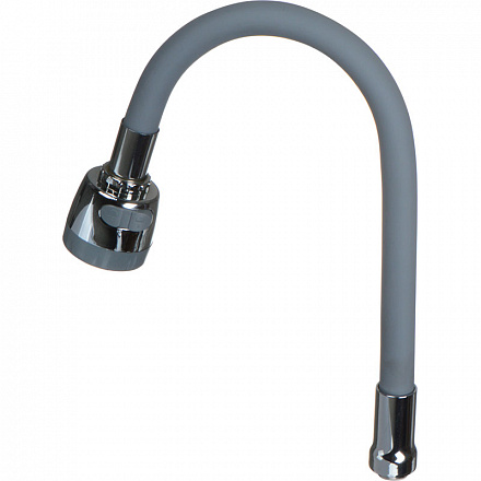 излив гибкий LUXE с лейкой 2 режима серый 49см MELODIA MKP20645