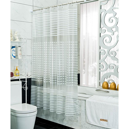 шторка для ванны PVC Designs 180х180см "Белая дымка" MZ-500