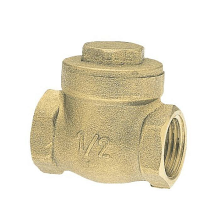 Клапан обратный латунь поворотный 52 Ду 15 Ру10 ВР 1/2" диск латунь седло рез Icma 83052AD05