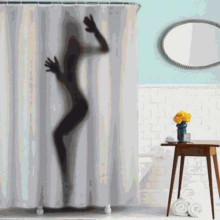 шторка д/в тканевая 180х180см "Девушка-загадка" MZ-39