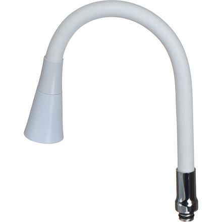 излив гибкий с лейкой "колокольчик" белый 49см MELODIA MKP20900