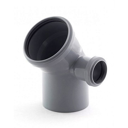 КОЛЕНО D=110 х45° с отводом 50 правое ПП Pro Aqua