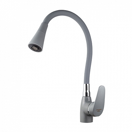 смеситель кухня MELODIA Ostessa/Остерия картр.д.40мм гибк.излив "колокольчик"2 реж.серыйMDV40617Gray