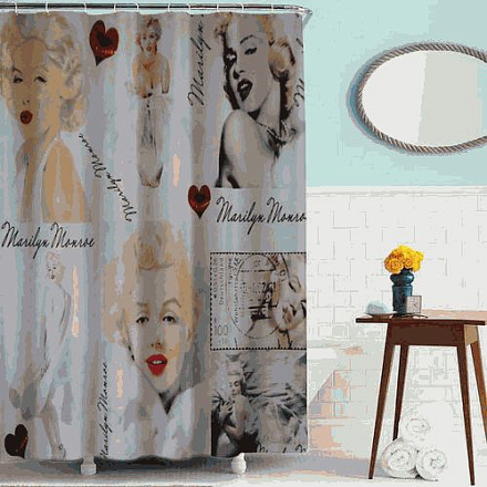шторка д/в тканевая 180х180см "Монро в белом" MZ-57