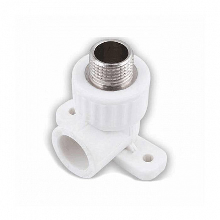 Угольник PP-R бел комб Дн25х3/4" НР с креплением VALFEX 10121125