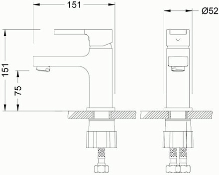 смеситель умывальник LEMARK Aura монолитный, хром LM0606C