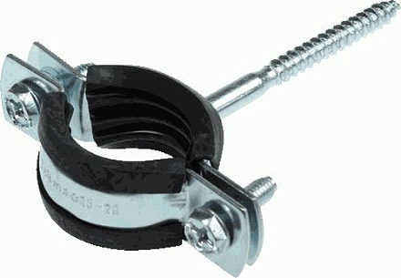 хомут оцинк. с резин.уплотн. 1/2" 20-24мм с шурупом TeRma 24002
