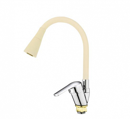 3514  VIKO кухня боковой Ø40, цинк, с гайкой песочным гибким изливом (2-jet)