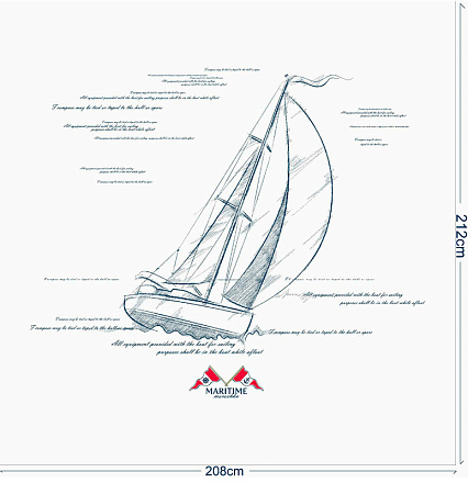 шторка д/в тканевая 180х200см "Парусник" MZ-122