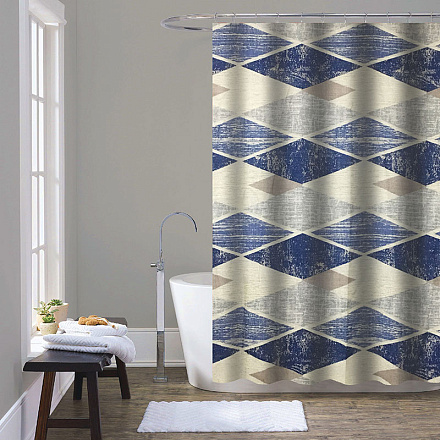 шторка д/в тканевая 180х200см "Винтажные ромбы" MZ-162