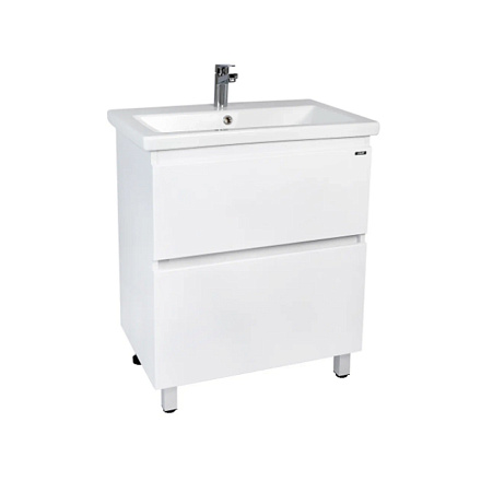 тумба Мальта (COMO 60/Адриана 60) 2 ящика, белая 43х56х82 без умывальника