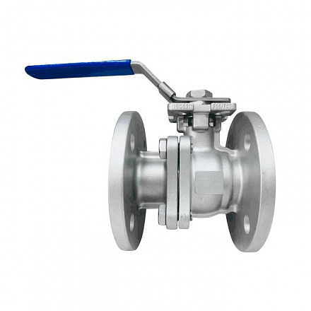 Кран шаровой нерж SS316 двухсоставной Ду 300 Ру16 фл под электропривод с рукояткой ISO F14/F16 полно