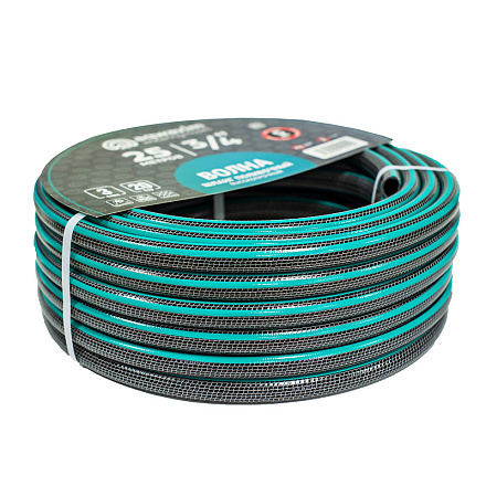 шланг поливочный ПВХ армир. 3/4" бухта 25м ВОЛНА 3х слойный, чулочное плетение