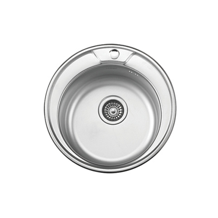 мойка нерж.врез.кругл. LEDEME 490*170 (0, 6мм) выпуск 3 1/2" ДЕКОР L64949-6