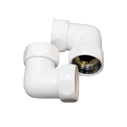 уголок 1"*1" в/в для полотенцесушителя белый мат (пара) MELODIA MKP21026Cwt